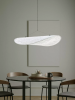 Lampa wisząca owalna materiałowa biała 90cm minimalistyczna klasyczna uniwersalna TENSE 21210 New Works